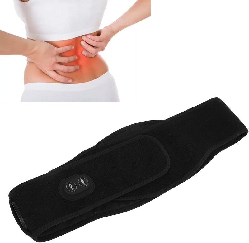 woobles Heated Lumbar Belt Hot Compress Belly Warming Belt USB Electric Heating Waist Belt with 3 Temperature Adjustments Relieve Lumbar Pain Black - Image 3